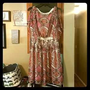 Adrianna Papell sheer midi dress size 4